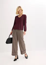 Struktur-Shirt mit abnehmbarer Schluppe, bonprix