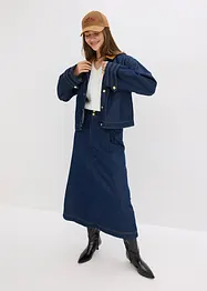Veste en jean à col en velours côtelé, bonprix