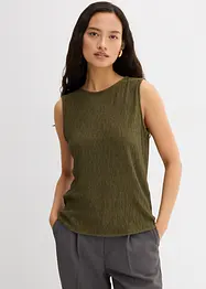 Top sans manches aspect froissé, bonprix
