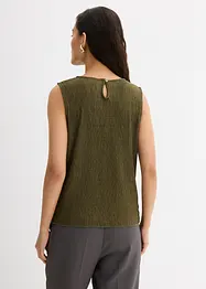 Top sans manches aspect froissé, bonprix