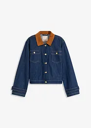 Veste en jean à col en velours côtelé, bonprix