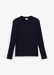 Pull en fine maille à torsades, slim, bonprix