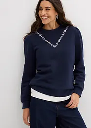 Sweat-shirt en coton mélangé avec broderie, bonprix