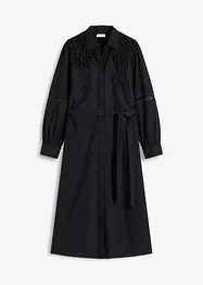 Midikleid mit Spitzeneinsatz aus Baumwolle, bonprix