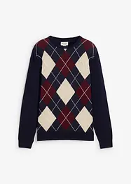 Pull à losanges 100% coton, bonprix