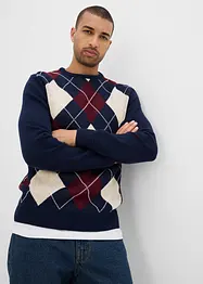 Pull à losanges 100% coton, bonprix