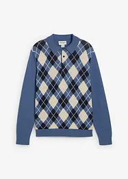 Pull polo à losanges 100% coton, bonprix