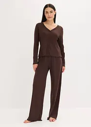 Pyjama boutonné en matière côtelée, bonprix