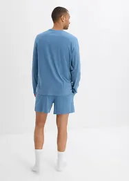 Lot de 2 pyjashorts à manches longues, 100% coton, bonprix