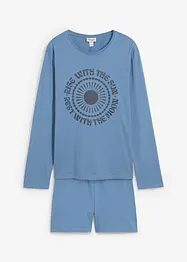 Lot de 2 pyjashorts à manches longues, 100% coton, bonprix