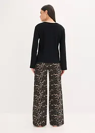 Pyjama avec haut côtelé et pantalon ample, bonprix