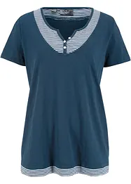 T-shirt coton style 2 en 1, manches courtes, bonprix