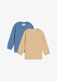 Lot de 2 sweats en coton mélangé, bonprix
