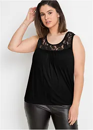 Top mit Spitze aus Viskose-Mix, bonprix