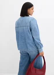 Chemisier en jean avec ruban à nouer, bonprix
