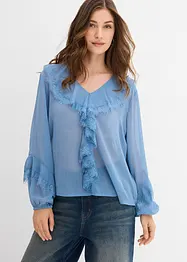 Blouse en mousseline à volants, bonprix