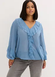 Blouse en mousseline à volants, bonprix