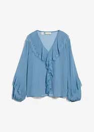 Blouse en mousseline à volants, bonprix