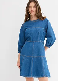 Robe en jean à manches ballon, bonprix