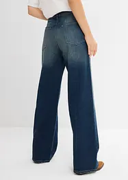 Jean droit et loose, taille haute, peu extensible, bonprix