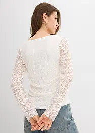 T-shirt manches longues en dentelle, bonprix