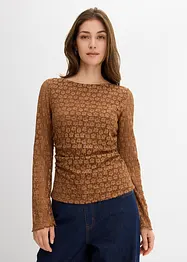 T-shirt manches longues en dentelle, bonprix