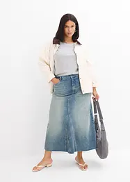 Jupe longue en jean, taille mi-haute, bonprix