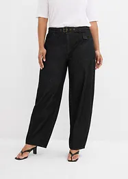 Jean Barrel taille mi-haute avec ceinture, bonprix