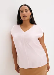 Kurzarmbluse aus glänzendem Satin, bonprix