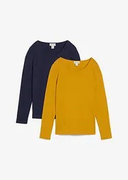 Lot de 2 T-shirts manches longues, bonprix