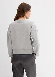 Oversize-Sweatshirt mit Strass aus Baumwolle, bonprix