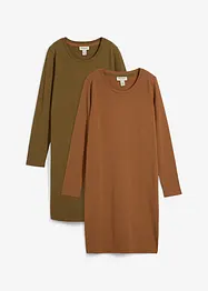 Jerseykleid aus Baumwolle mit Stretch (2er Pack), bonprix