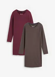 Jerseykleid aus Baumwolle mit Stretch (2er Pack), bonprix