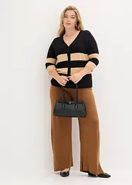 Baumwollstrickjacke mit Streifen, bonprix