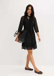 Mesh-Jerseykleid mit Schluppe, bonprix