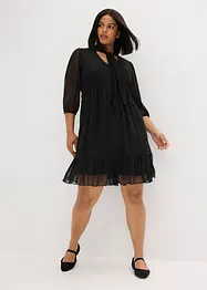 Mesh-Jerseykleid mit Schluppe, bonprix