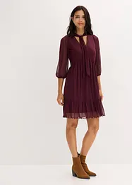 Mesh-Jerseykleid mit Schluppe, bonprix