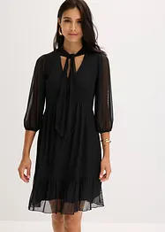 Mesh-Jerseykleid mit Schluppe, bonprix