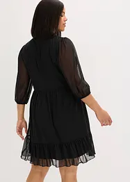Mesh-Jerseykleid mit Schluppe, bonprix