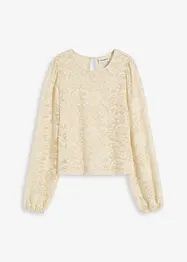 Kurzes Shirt aus elastischer Spitze, bonprix