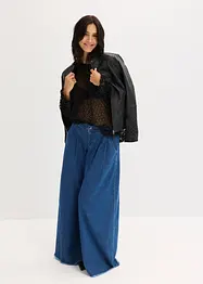 Spitzen-Shirt mit Volants aus Baumwolle, bonprix