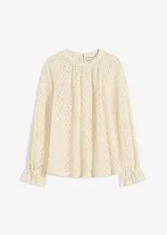 Spitzen-Shirt mit Volants aus Baumwolle, bonprix