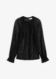 Spitzen-Shirt mit Volants aus Baumwolle, bonprix