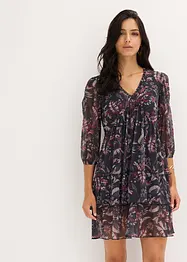 Mesh-Jerseykleid mit Volants, bonprix