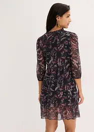 Mesh-Jerseykleid mit Volants, bonprix
