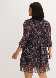 Mesh-Jerseykleid mit Volants, bonprix