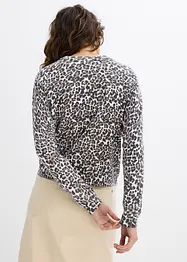 Feinstrickjacke mit Leopardenmuster, bonprix