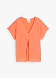 Shirt mit Seidenanteil und Webeinsatz, bonprix