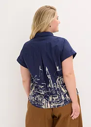 Oversized Popeline Kurzarmbluse aus Baumwolle, bonprix