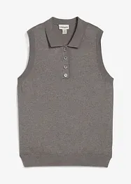 Feinstricktop mit Seidenanteil und Polokragen, bonprix